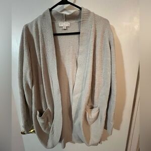 Barefoot Dreams Open-Front Cozy Cardigan - Cream cozychic lite knit large